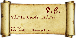 Váli Cecílián névjegykártya